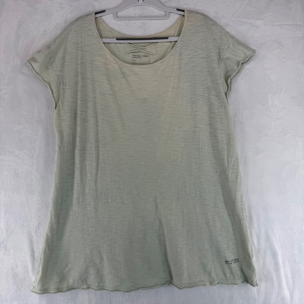 Poetically‎ Correct Snoozy Q Supima Cotton Sage Green Top Size 2 Handmade USA